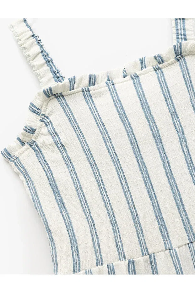 Детское платье-трапеция для девочек без рукавов Koton, Blue Striped — фото 3