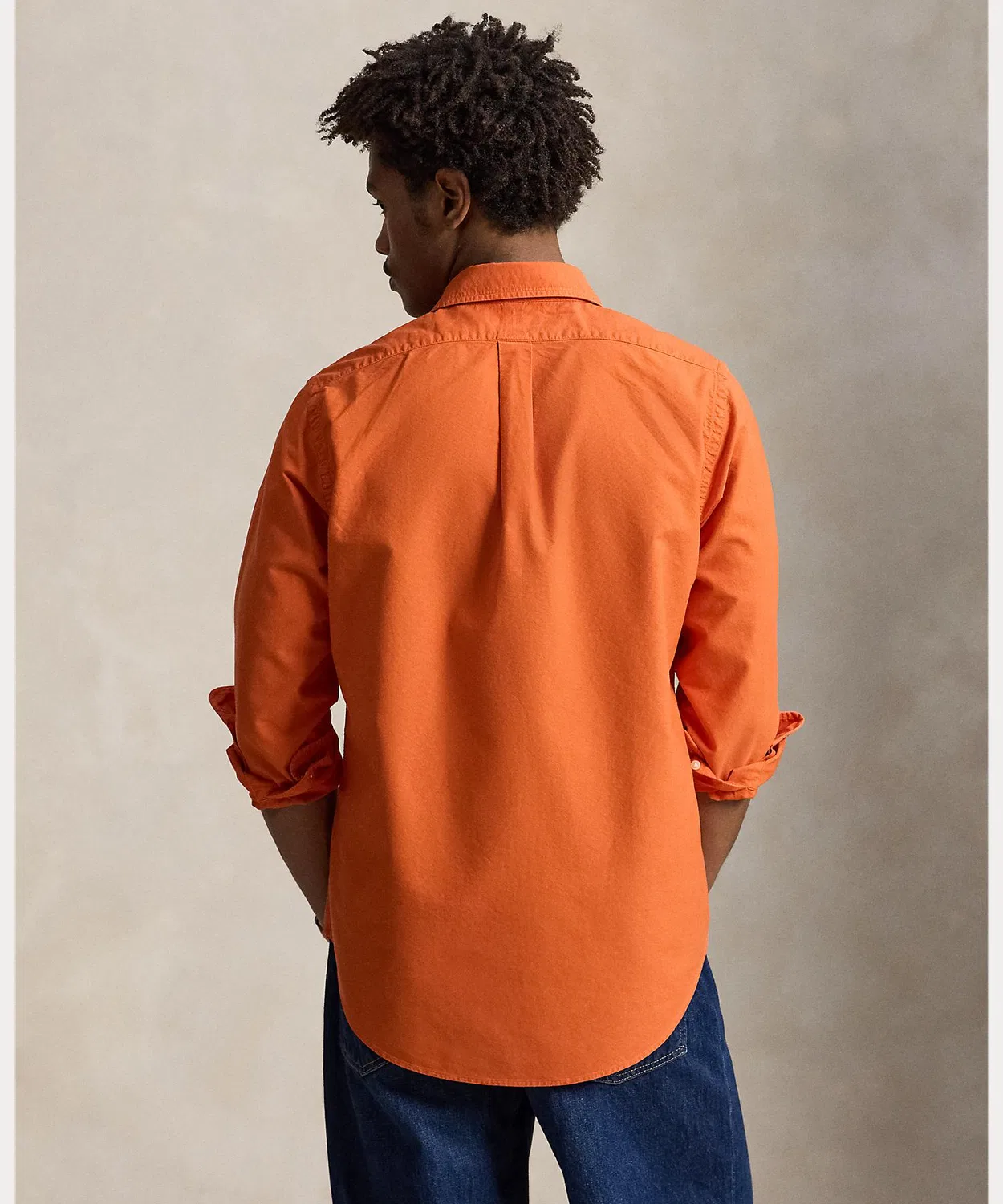 Мужская рубашка оксфорд с длинным рукавомClassic Fit POLO RALPH LAUREN, Orange — фото 4