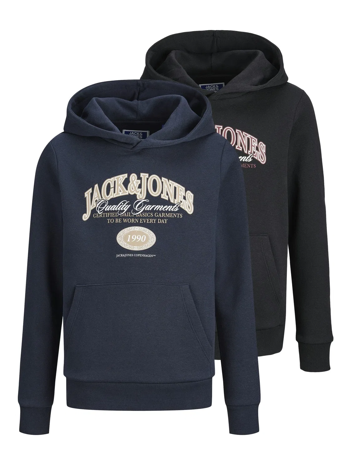 Свитшот с капюшоном, 2 шт., JACK & JONES Junior, черный