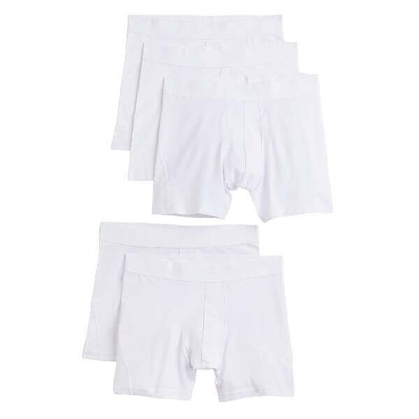 Комплект трусов-боксеров H&M Cotton Boxer Shorts, 5 предметов, белый — фото 2