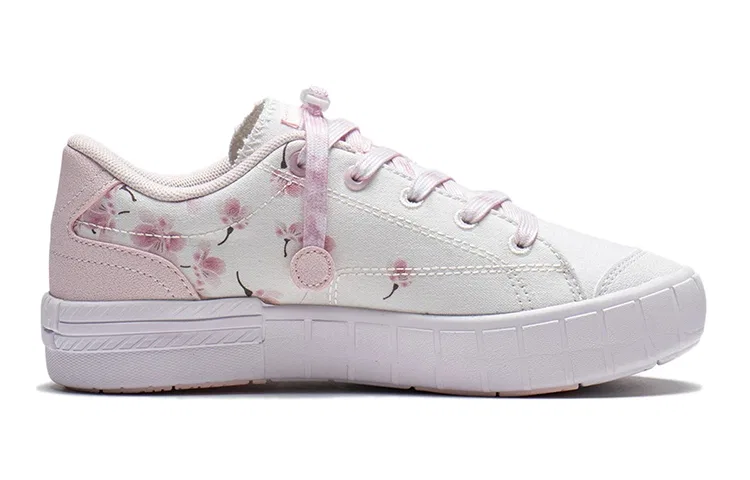 Детские кеды из синтетической кожи и текстиля с удобной посадкой Li-Ning YOUNG, White Pink — фото 3