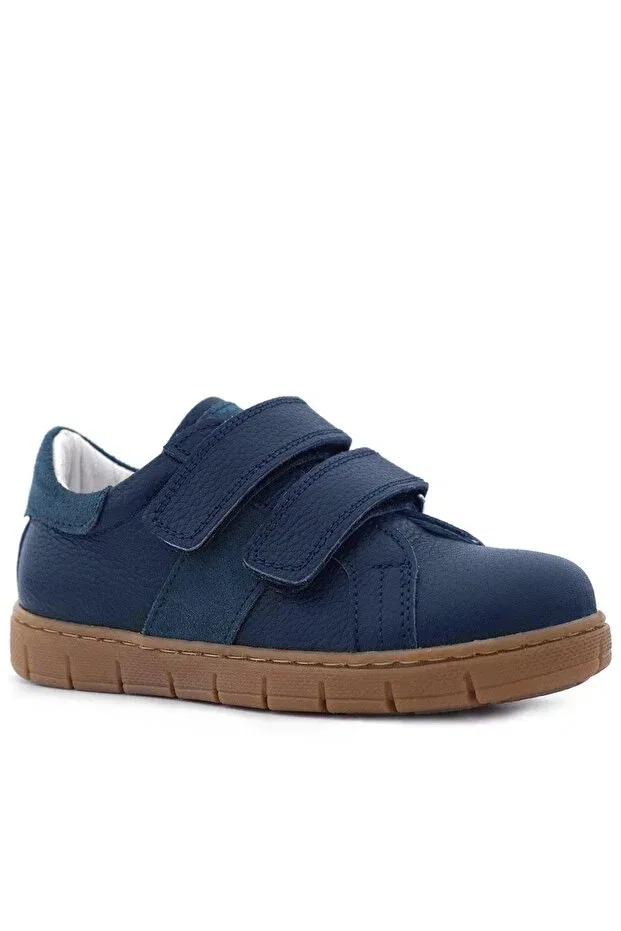 Детские спортивные туфли для мальчиков на липучке Hapshoe, Navy Blue — фото 2