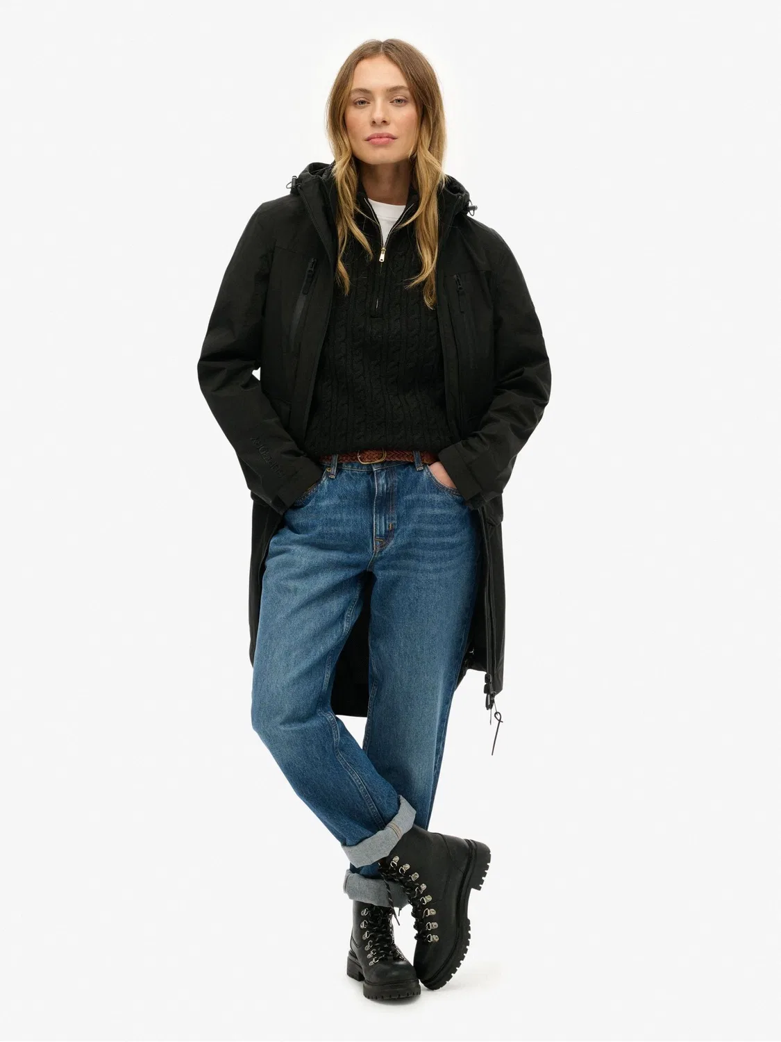 Парка удлиненная Shell Superdry, черный — фото 3