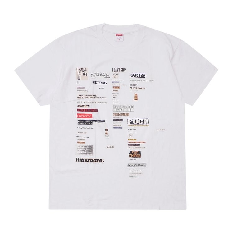 

Футболка Supreme Cutouts Tee 'White', белый
