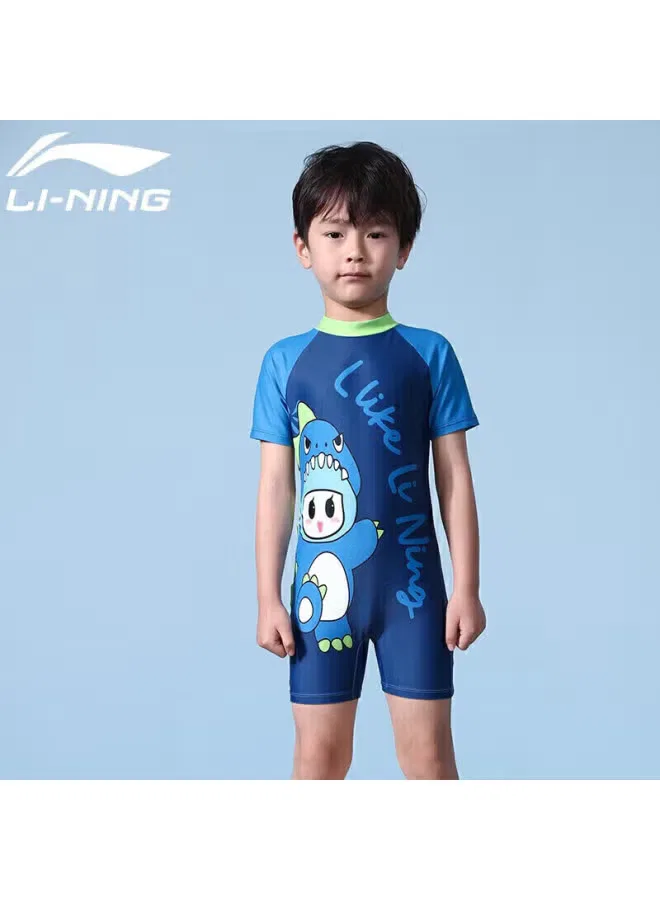 Купальник детский слитный с защитой от солнца 902 Li-Ning, синий — фото 4