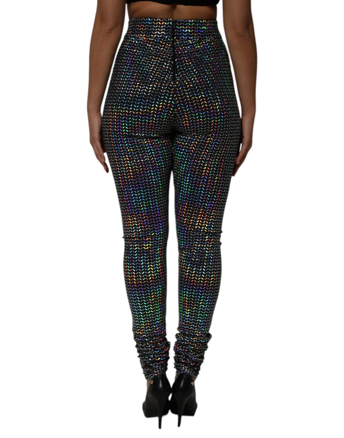 Женские леггинсы с блестками и пайетками Multicolor Sequined Leggings Trouser Pants Dolce & Gabbana, Multicolor — фото 4