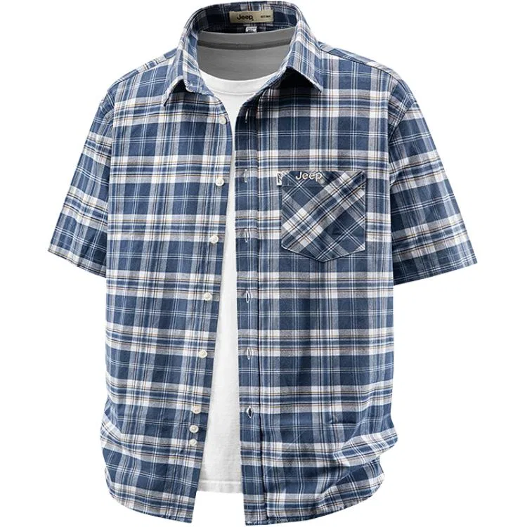 Детская рубашка с воротником Jeep, Navy Plaid