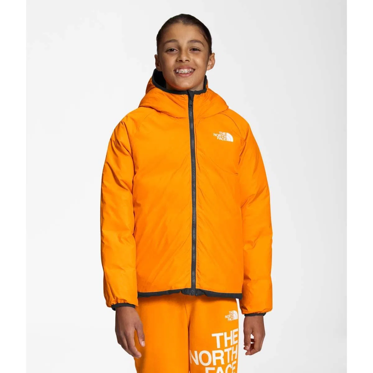 Куртка-пуховик утепленная с капюшоном, двусторонняя The North Face, Asphalt Grey — фото 3