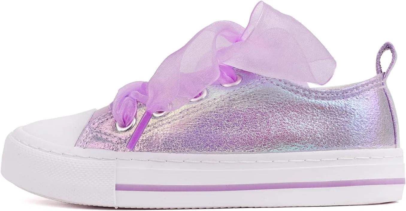 Детские кроссовки для девочек с блестками HugRain, Low Top Purple