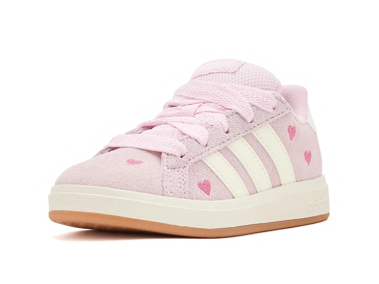 Кроссовки Grand Court 00s (для маленьких и больших детей) Adidas Kids, Clear Pink/Off-White/Gum — фото 2