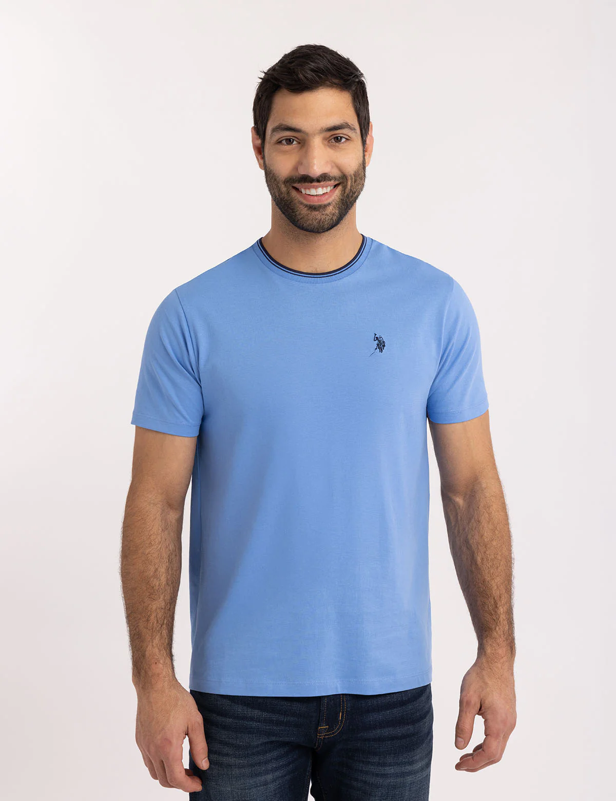 

Футболка U.S. Polo Assn Tipped Crew Neck Collar, синий
