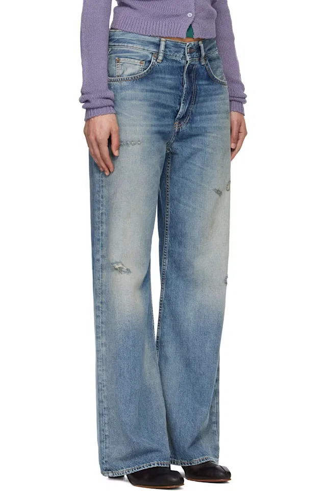 Синие джинсы стандартного кроя 2021 года Acne Studios — фото 2