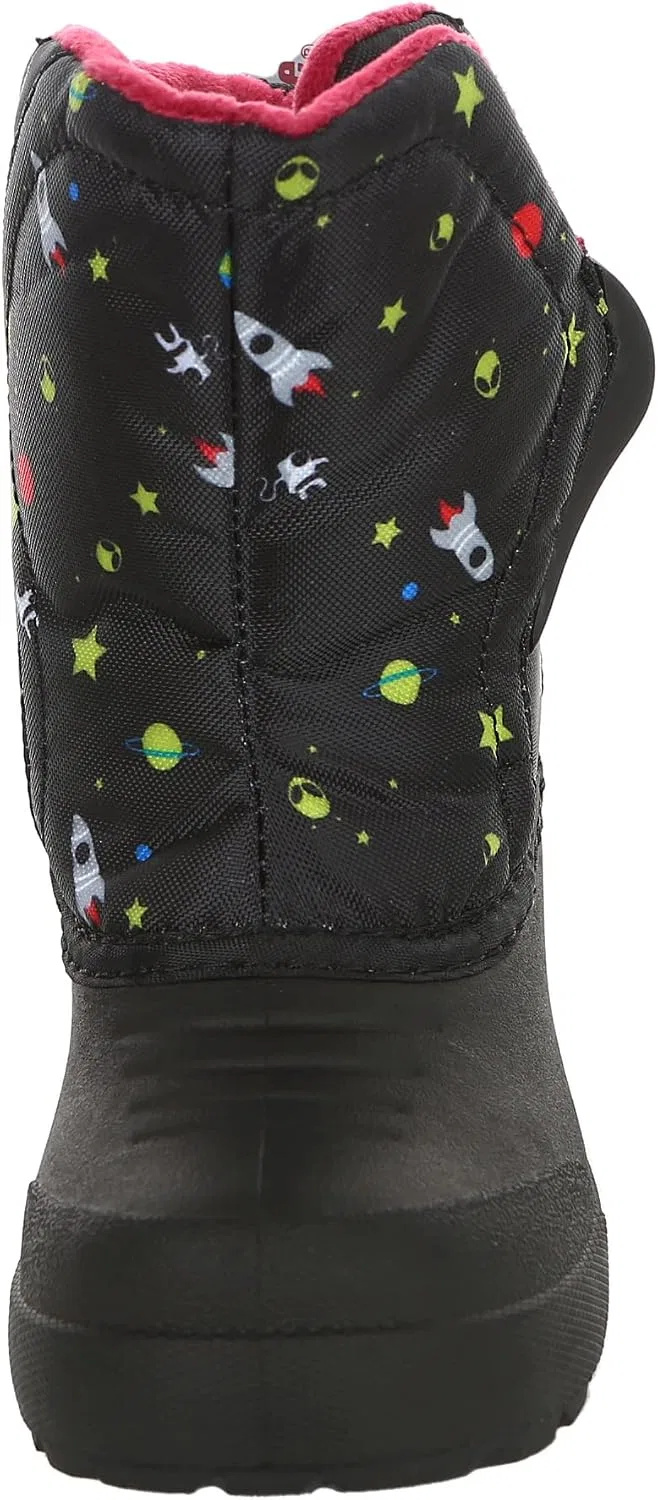 Детские зимние сапоги для девочек с утеплителем Northside Flurrie Insulated Winter Snow Boot, Black/Red — фото 3