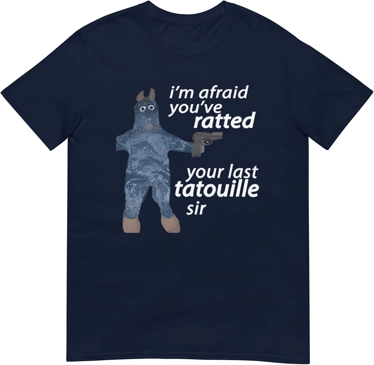 Женская футболка с принтом I'm Afraid You've Ratted Your Last Tatouille Sir, чёрный — фото 2