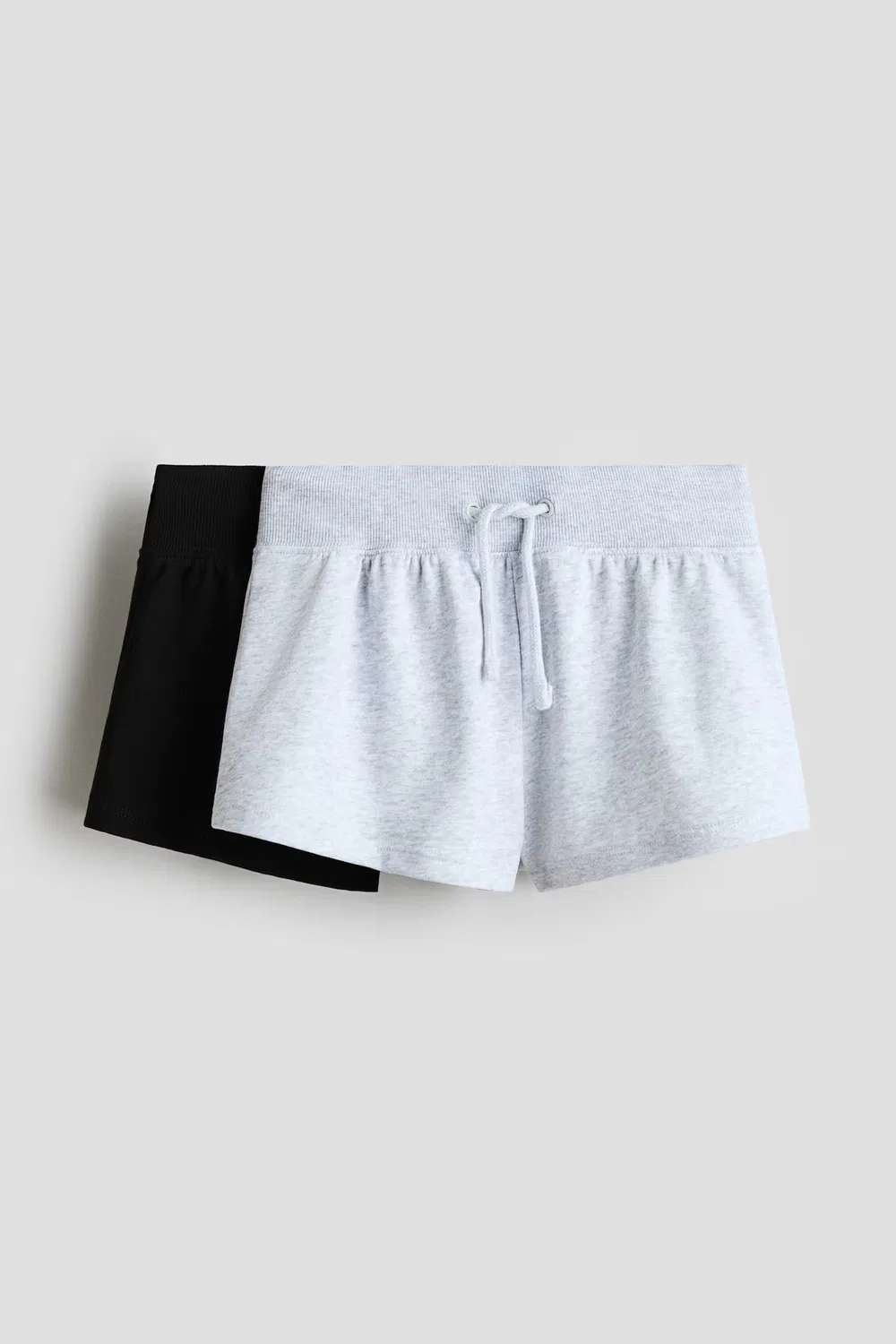 Комплект из 2 спортивных шорт H&M, Hellgraumeliert/Schwarz