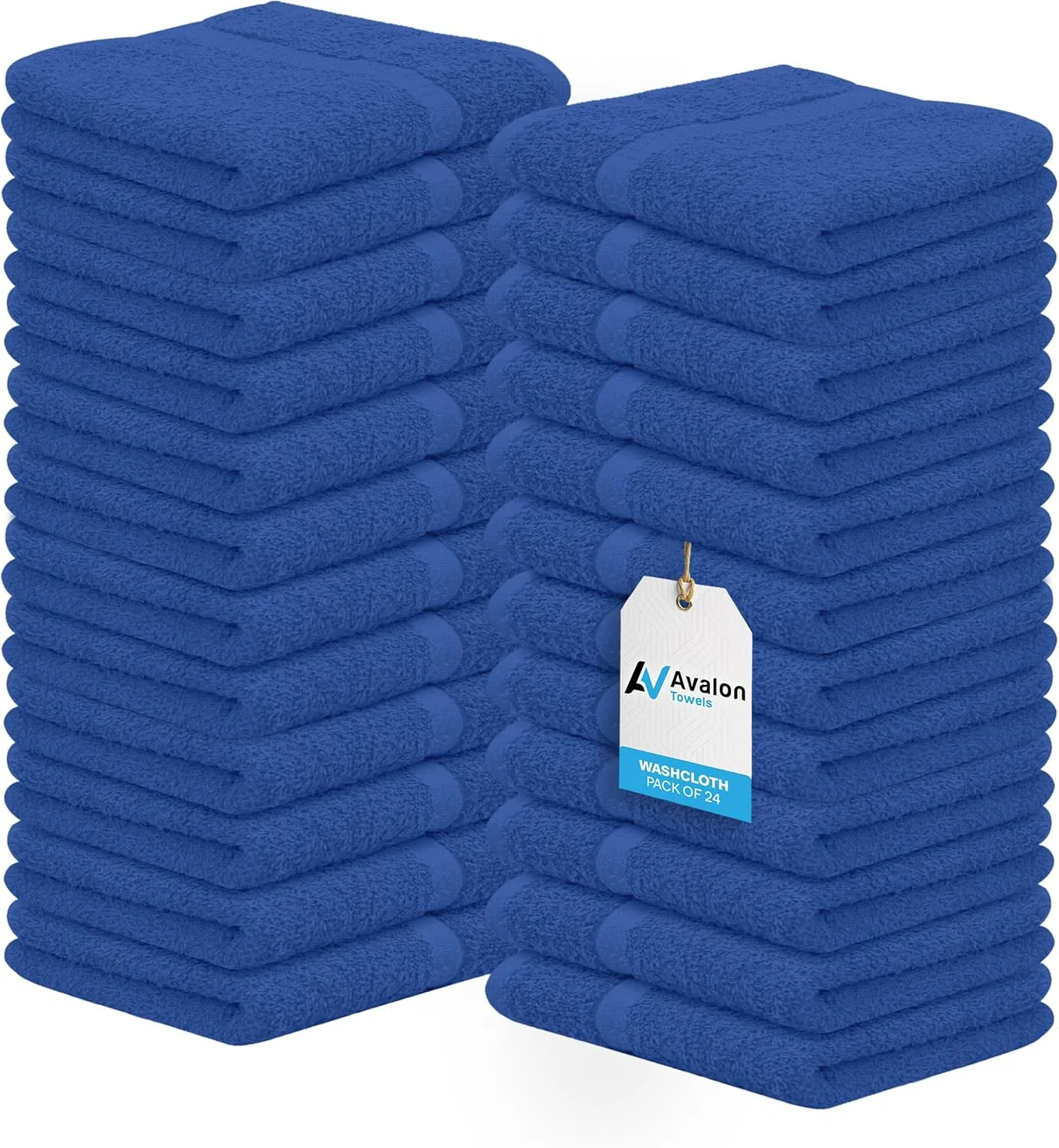 Мочалка тканевая, Avalon Towels, набор 24 шт, 30.5x30.5 см, Blue