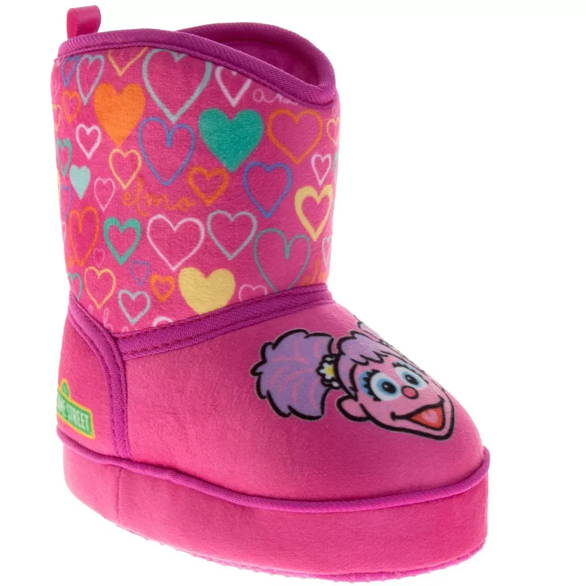 Детские тапочки-ботфорты с принтом Sesame Street Elmo Cookie Monster Abby Cadabby, Pink Fuchsia