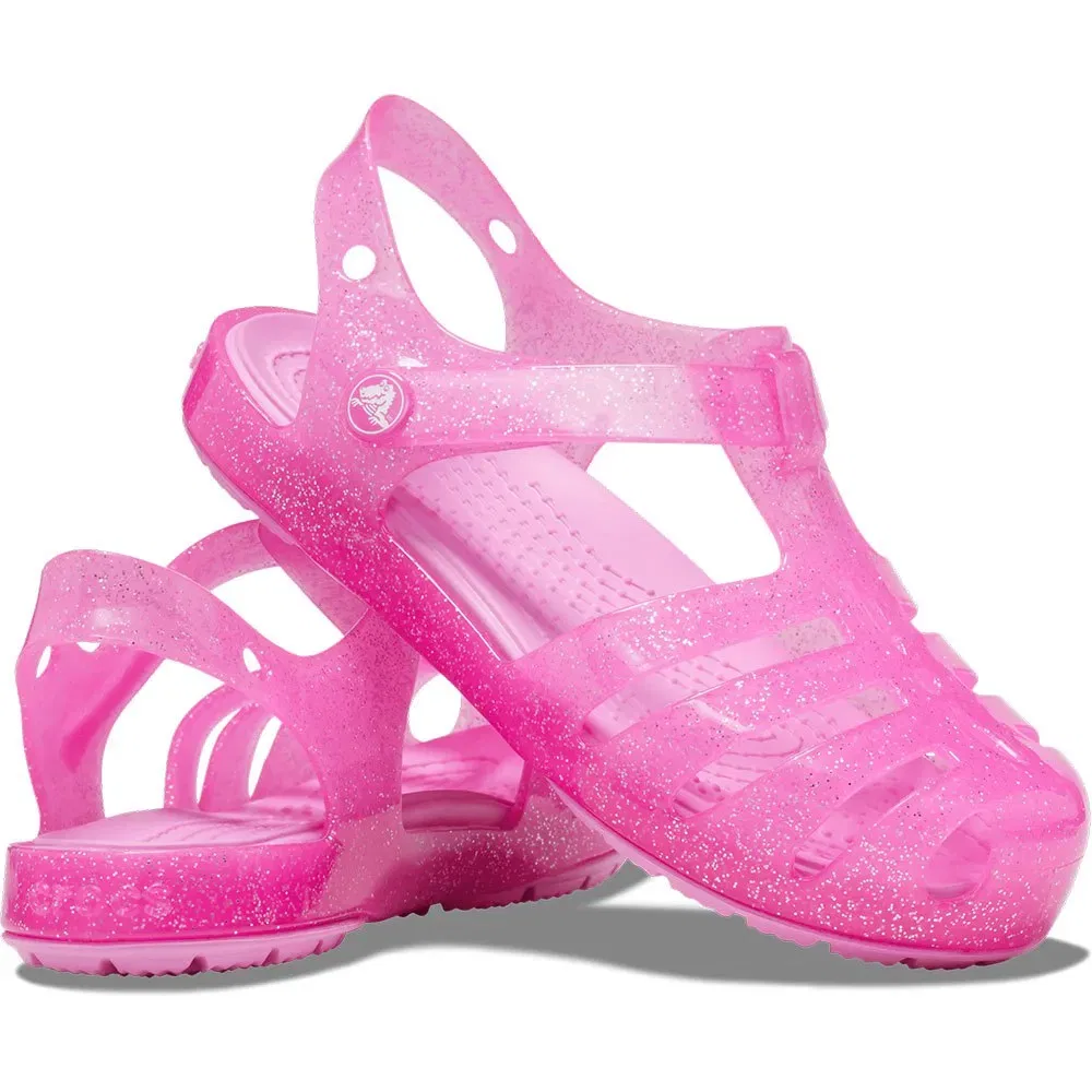 Детские сандалии для девочек с блестками Isabella Crocs, Pink — фото 4