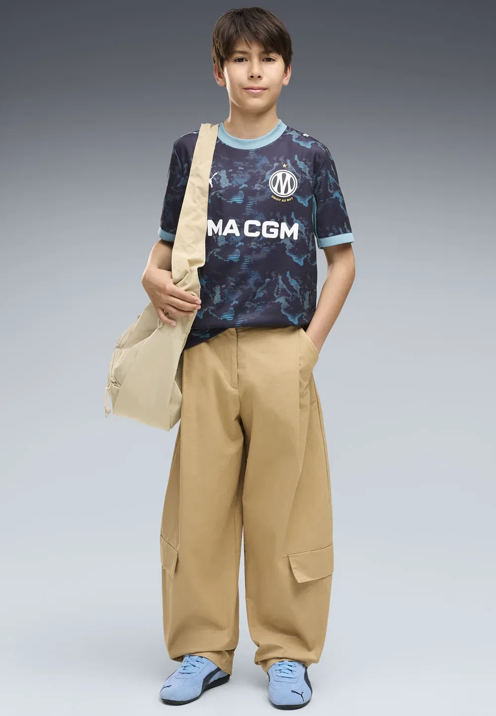 Olympique de Marseille 26/27 auswärtstrikot унисекс - клубная одежда Puma, New Navy-Baltic Sea Blue