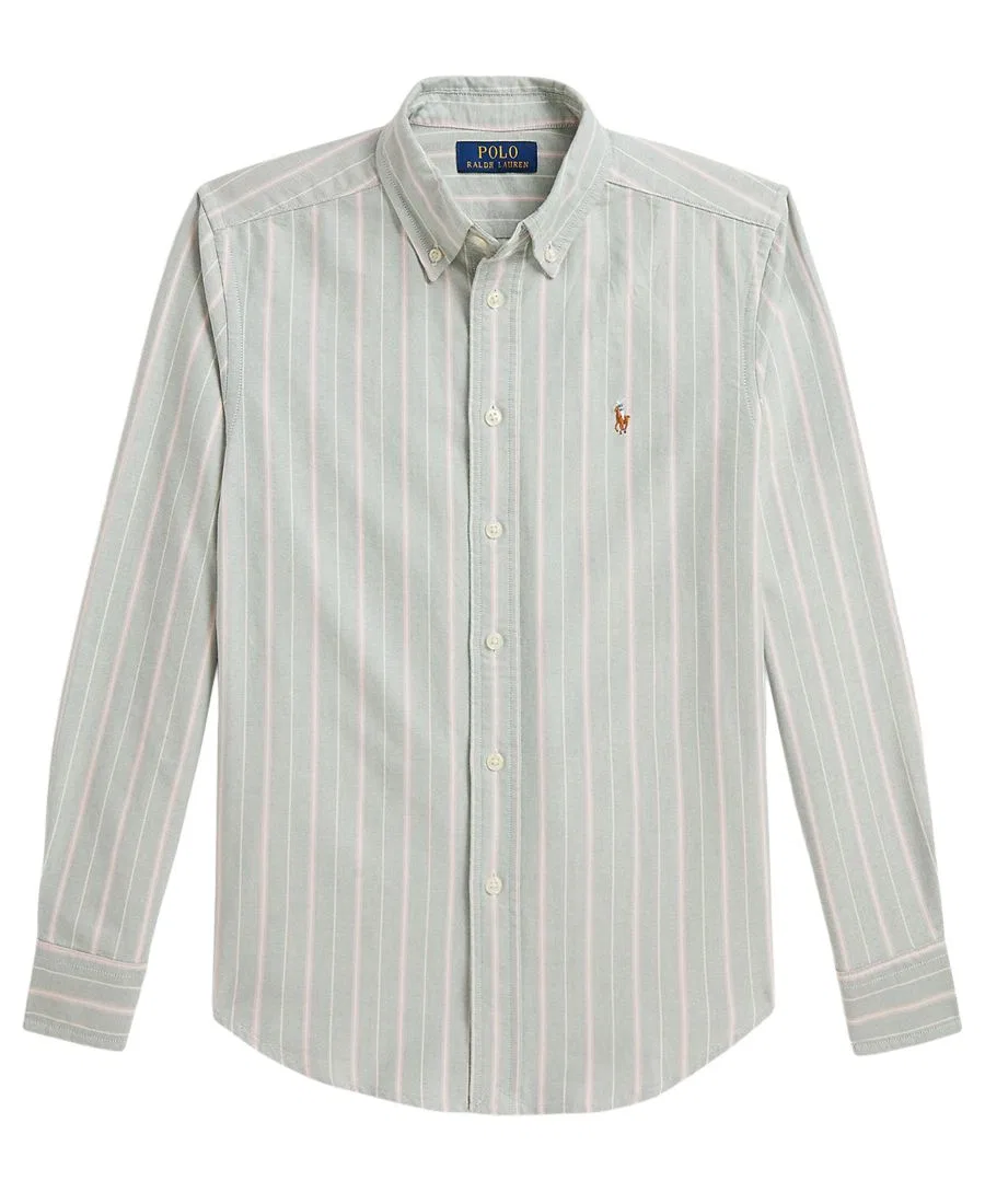 Оксфордская рубашка с полосками, с длинным рукавом Polo Ralph Lauren, Forest Lavender Multi — фото 4
