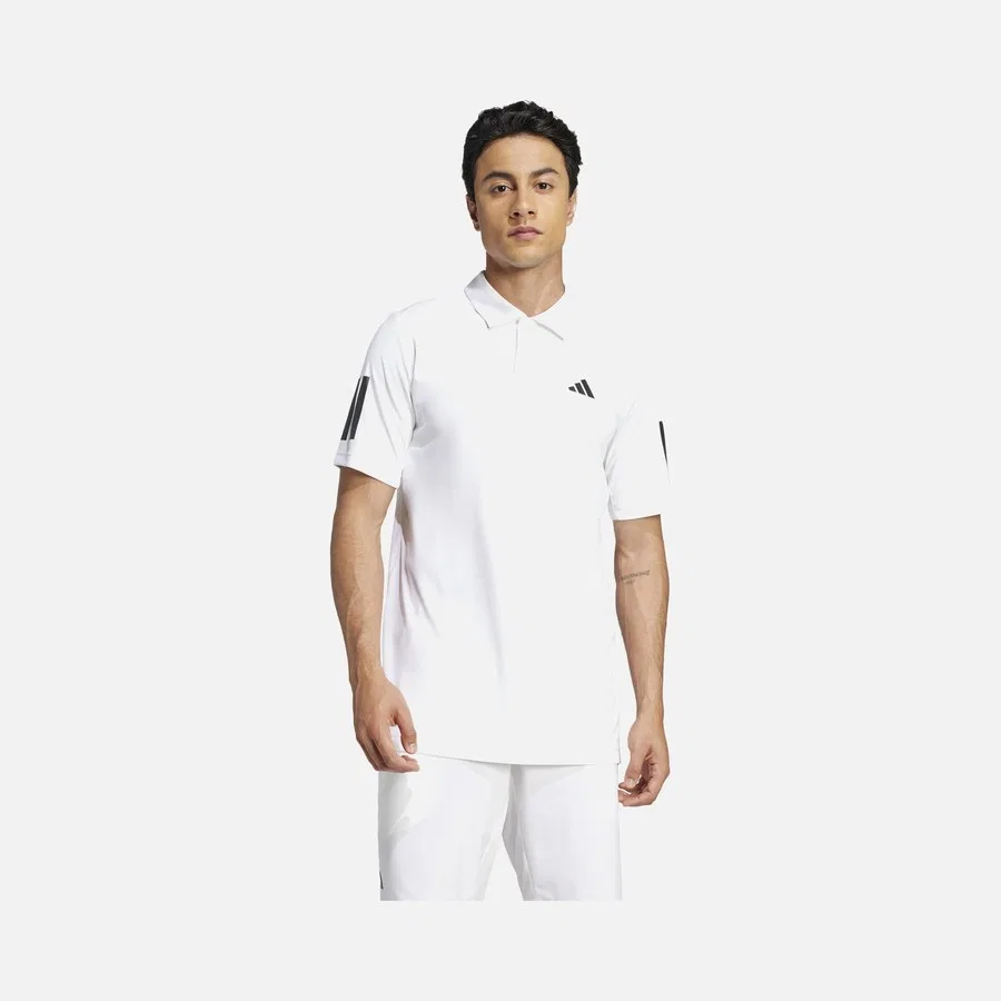 Мужская футболка-поло с воротником и коротким рукавом Climacool Club Tennis 3-Stripes Two Button Polo Collar Freelift Design adidas, Темно-синий — фото 2