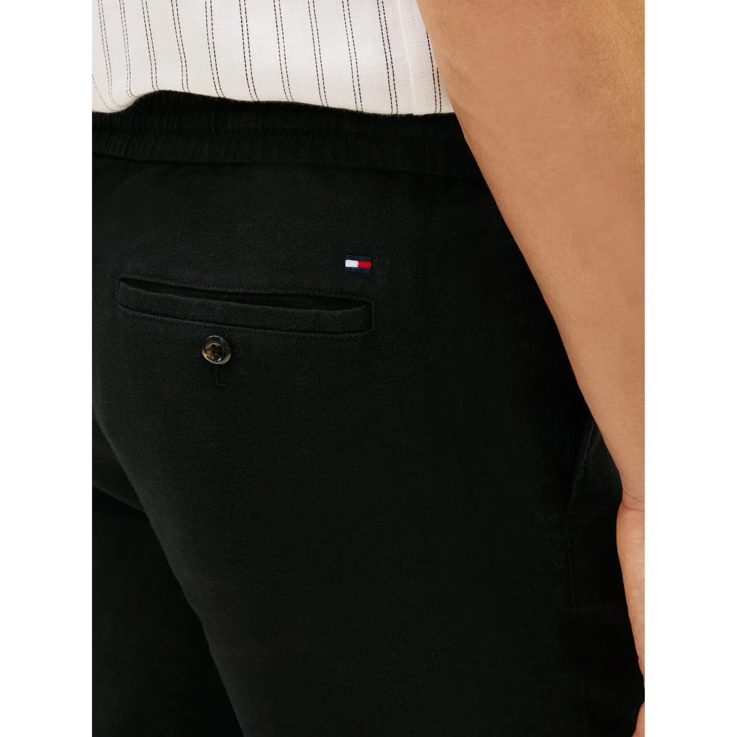 Мужские чиносы зауженного кроя из льняной смеси Tommy Hilfiger, Black — фото 2