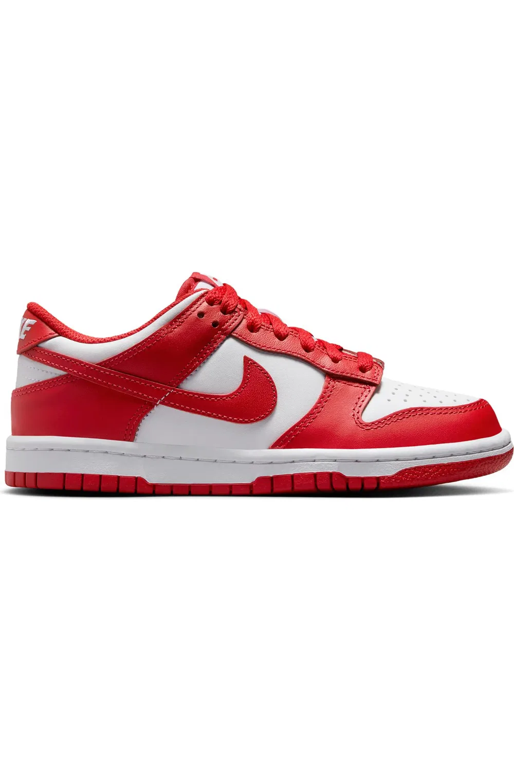 Кроссовки детские баскетбольные Dunk Low Nike, White/University Red — фото 2