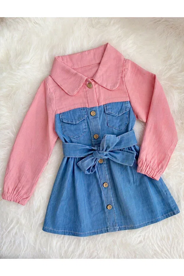 Детское платье для девочек хлопковое Basics Shop, Pink