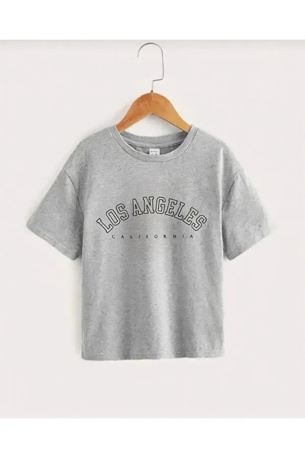Детская футболка с принтом для мальчиков Los angeles printed Serays Moda, Gray
