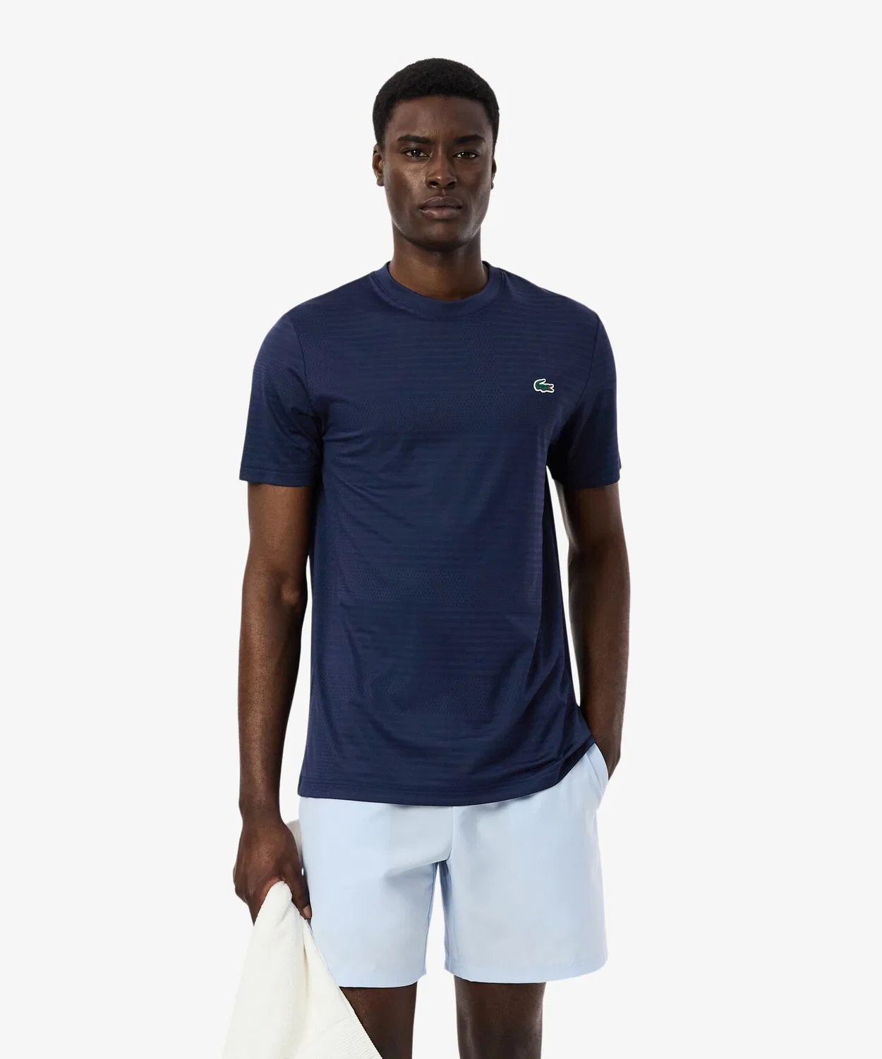 Мужская футболка с принтом Ultra Dry Court Jacquard LACOSTE, Orange — фото 2