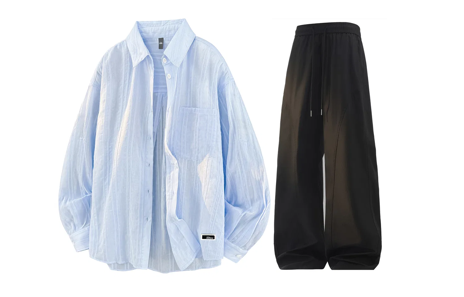 Детский комплект футболок с принтом Blue+Black MIIOW