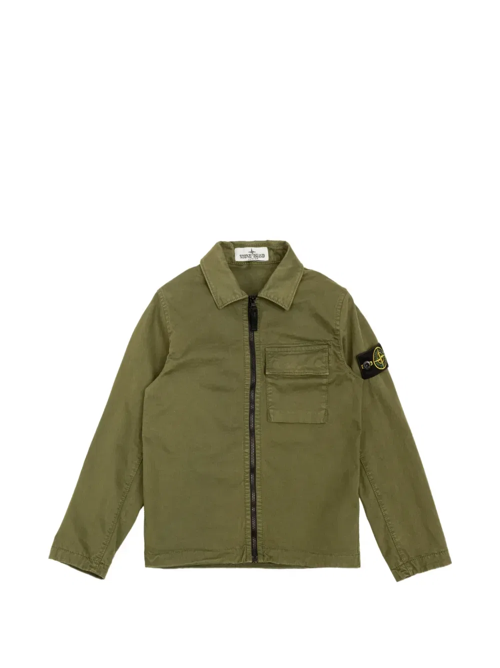 Куртка с нагрудным карманом и нашивкой-логотипом Stone Island Junior, зеленый