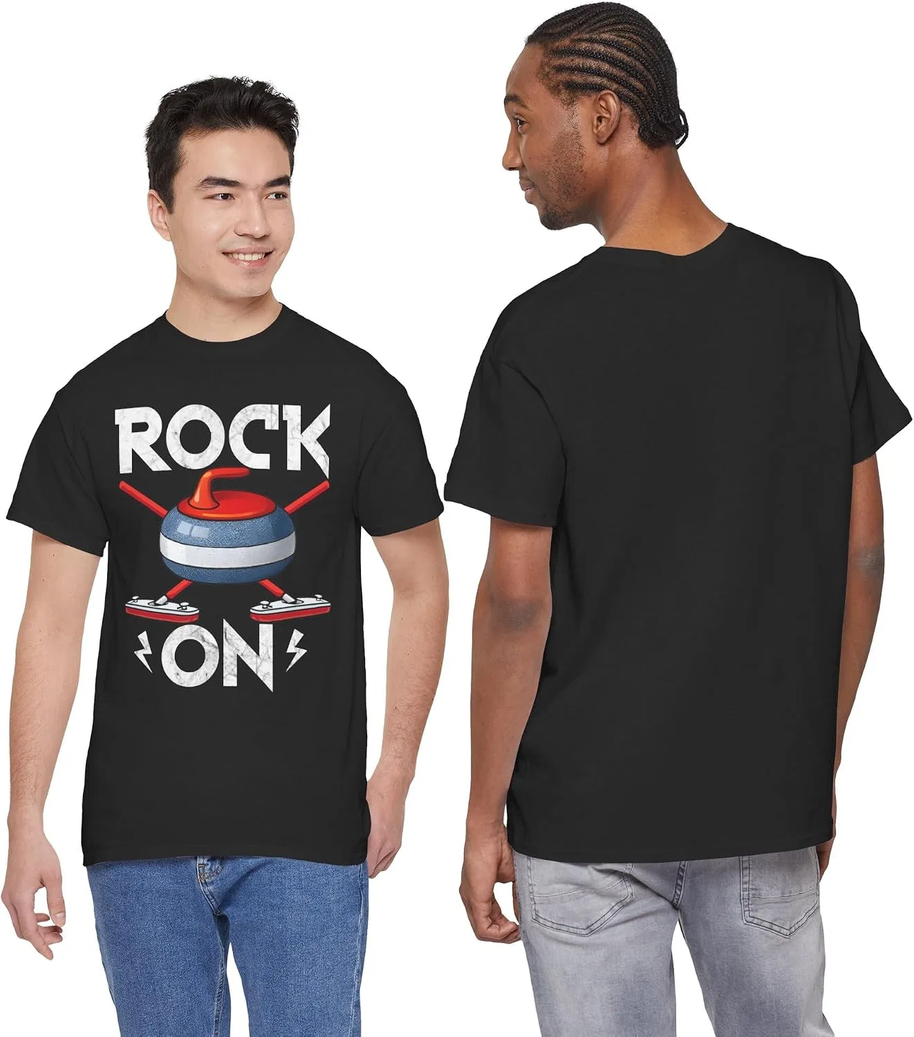 Футболка с принтом Rock On Gildan 5000, Black — фото 3