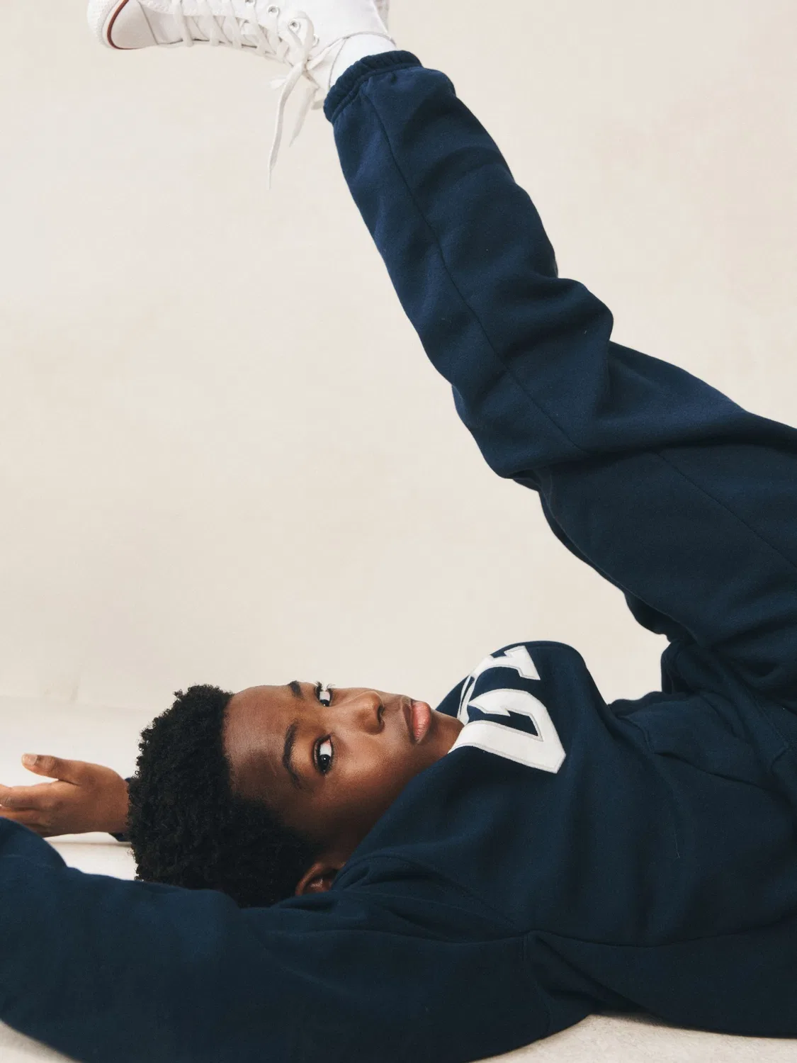 Джоггеры, хлопок, Relaxed Logo Gap, темно-синий — фото 3