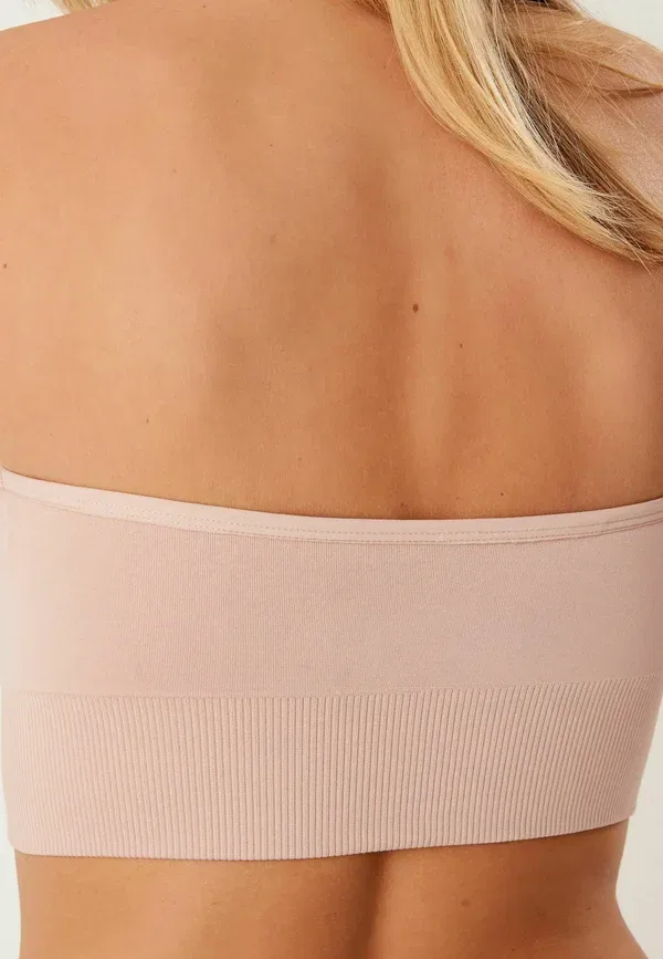 Комплект бюстье 2 шт с мягкой чашкой Seamfree Bandeau Bras Next Black, Nude, черный — фото 3