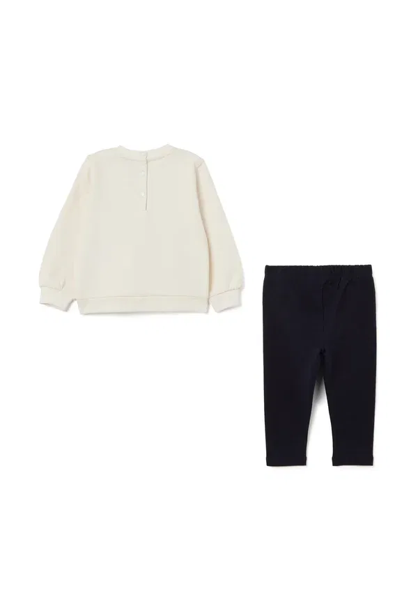 Комплект из худи и брюк хлопковый Set Ovs beige, синий/бежевый — фото 2