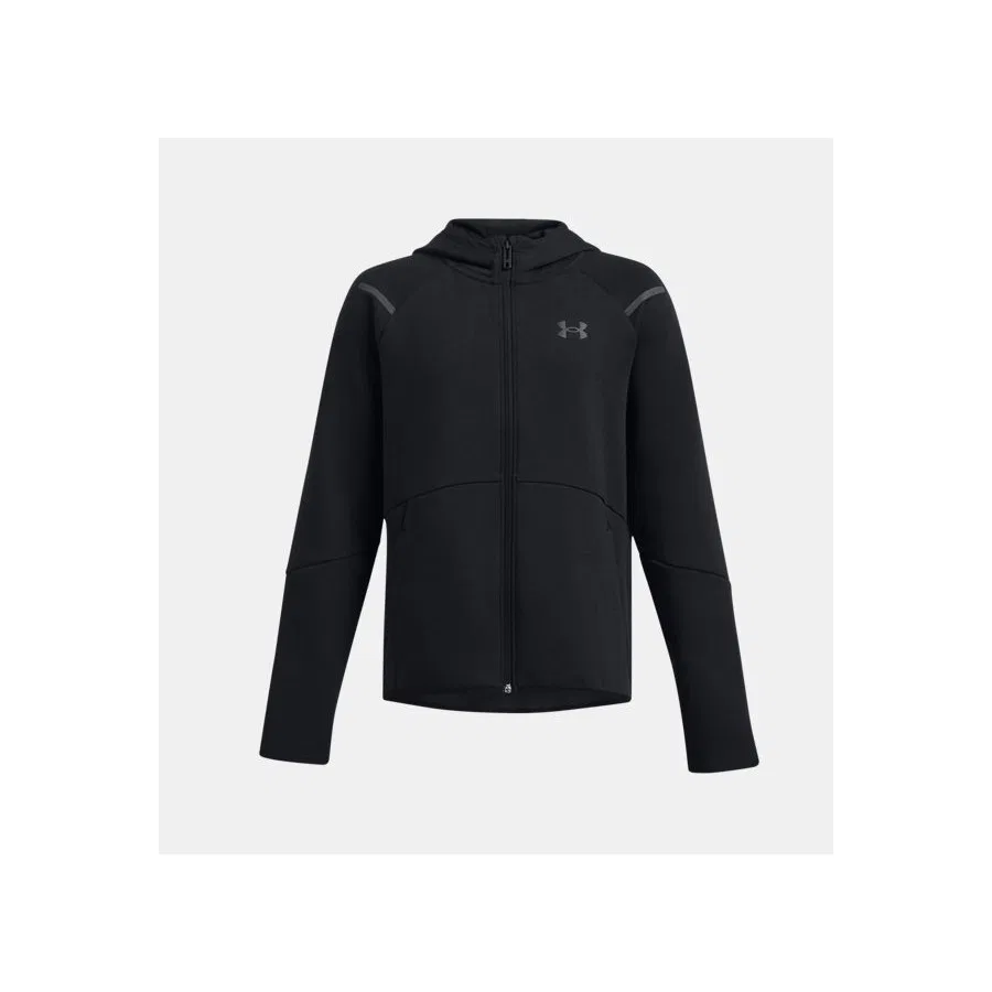 Детский свитшот с капюшоном и молнией Under Armour Unstoppable Fleece Full Zip, Черный