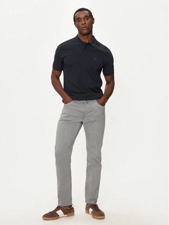 Поло slim fit Passenger Boss, темно-синий — фото 2