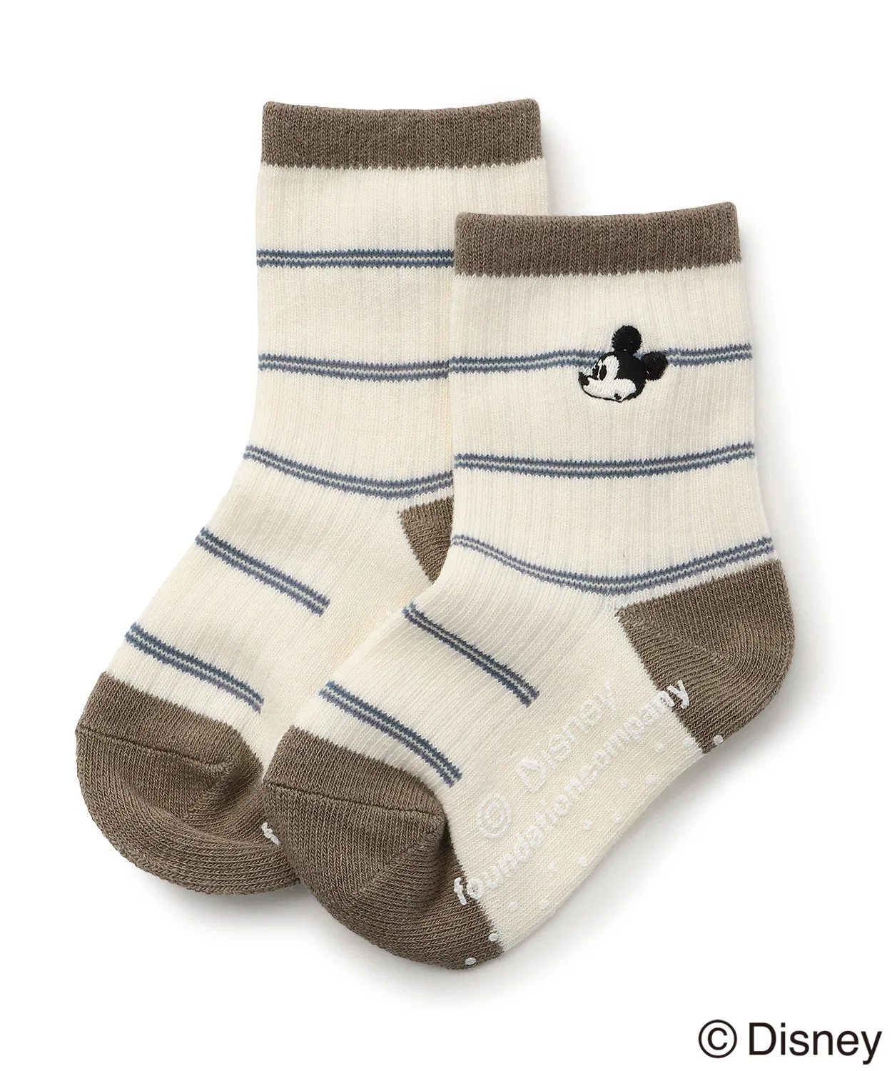 Детские носки с вышивкой Микки Мауса, модель Mickey Embroidery, petit main, Moka