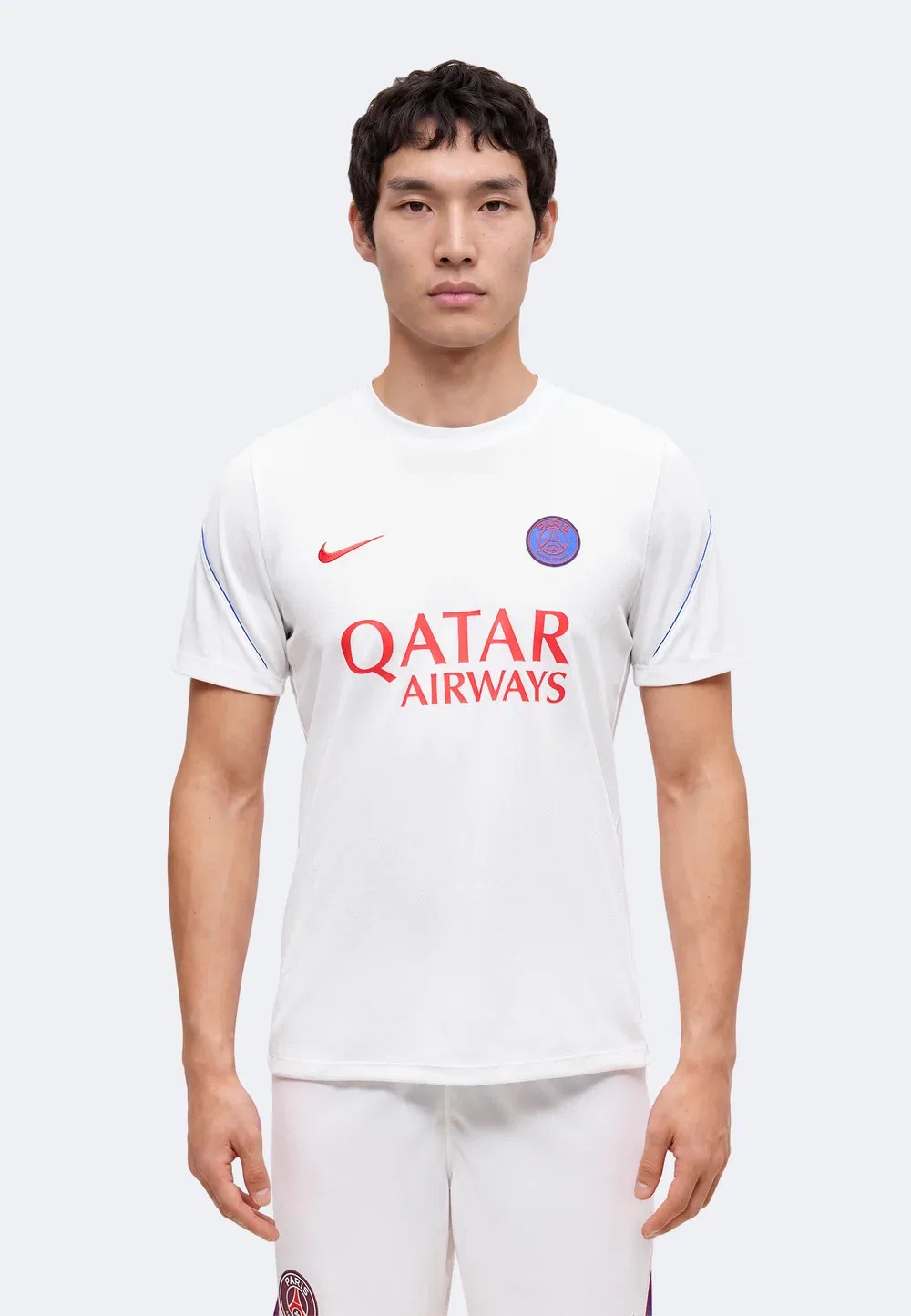 Psg m nk df strk ss top k - club wear Nike Performance, White/Hyper Royal/Global Red