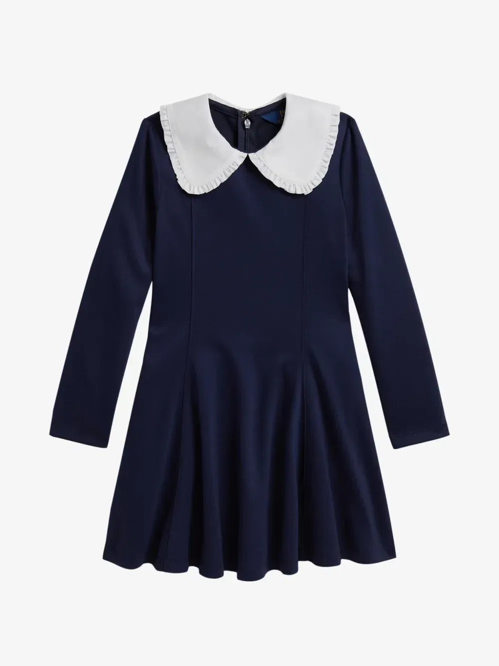 Платье с длинными рукавами и оборками Polo Ralph Lauren Kids, синий