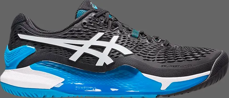 

Кроссовки gel resolution 9 'black blue' Asics, черный
