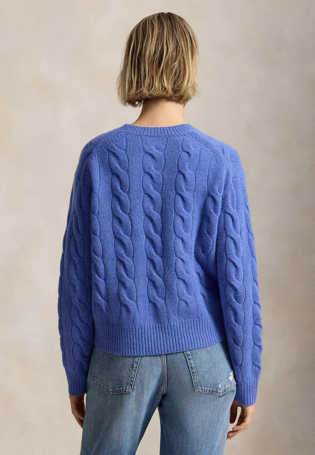 Свитер-Джемпер крупной вязки из шерсти и кашемира Polo Ralph Lauren, Dockside Blue Heather — фото 3