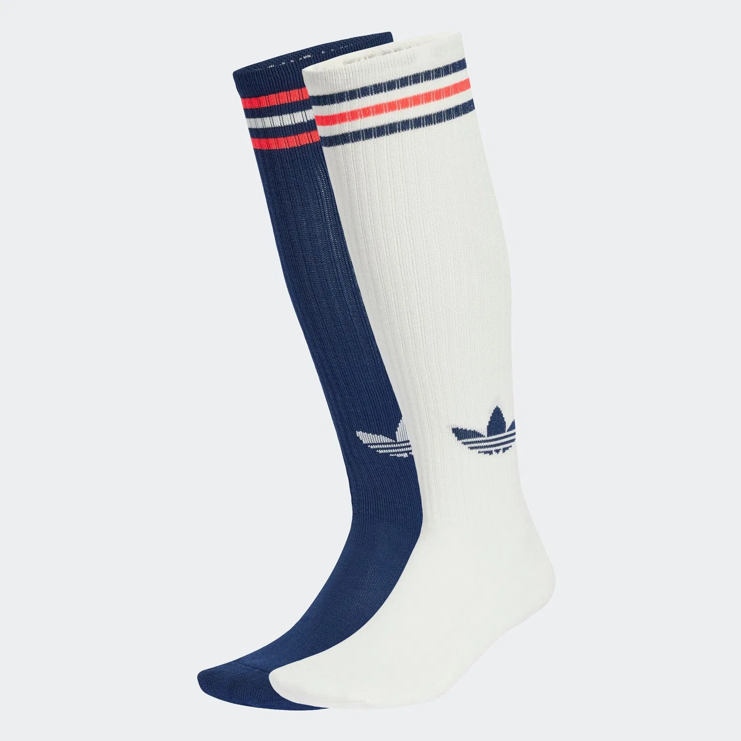 Мужские гольфы спортивные с тремя полосками Adidas Originals, Off White/Night Indigo