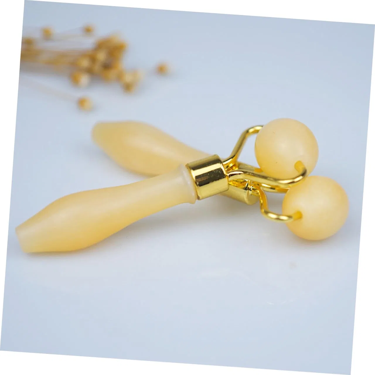 Массажер для лица Jade Roller, JOINPAYA, 1 шт, 9.2x4 см, Желтый — фото 4