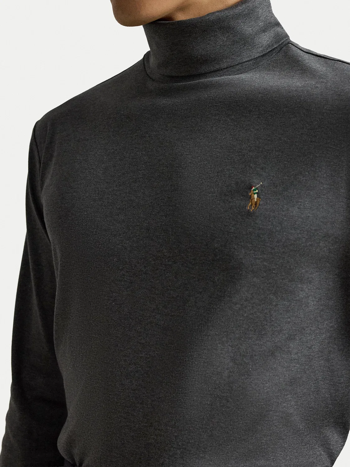 Мужская водолазка стандартного кроя Polo Ralph Lauren, темно-серый — фото 4