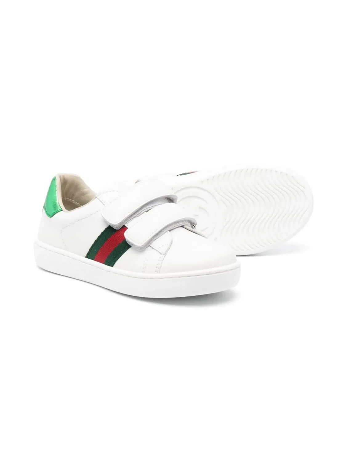 Кожаные кроссовки с веб-деталями Gucci, белый — фото 2