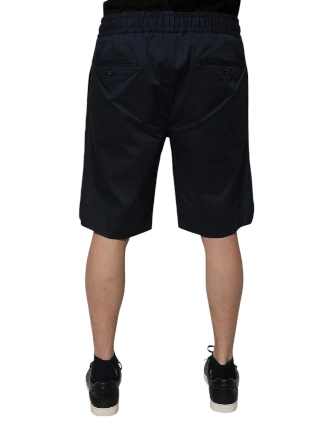 Мужские шорты-бермуды хлопковые с эластичным поясом Bermuda shorts Dolce & Gabbana, Navy Blue — фото 4