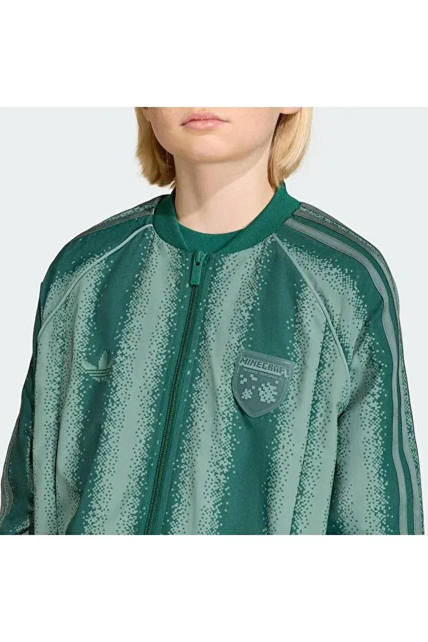 Детские свитшот для девочек свободного кроя Minecraft Adidas, Green — фото 4