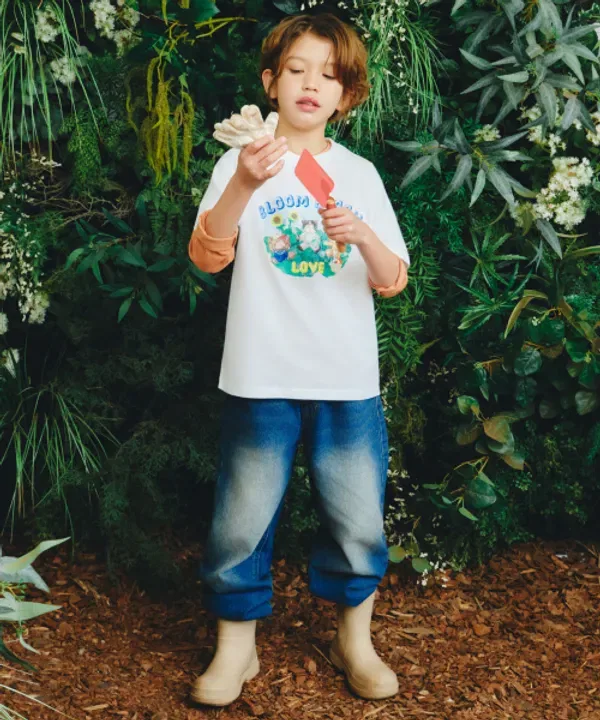 Футболка с коллаборацией Slocoster, Bloom Bloom Musinsa Standard Kids, белый